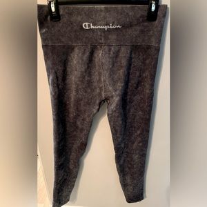 Champion Black/Gry Stonewash Leggings (L) NWOT
